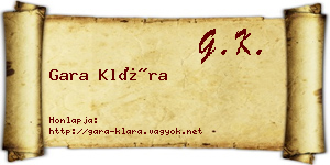 Gara Klára névjegykártya