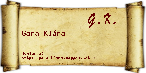 Gara Klára névjegykártya